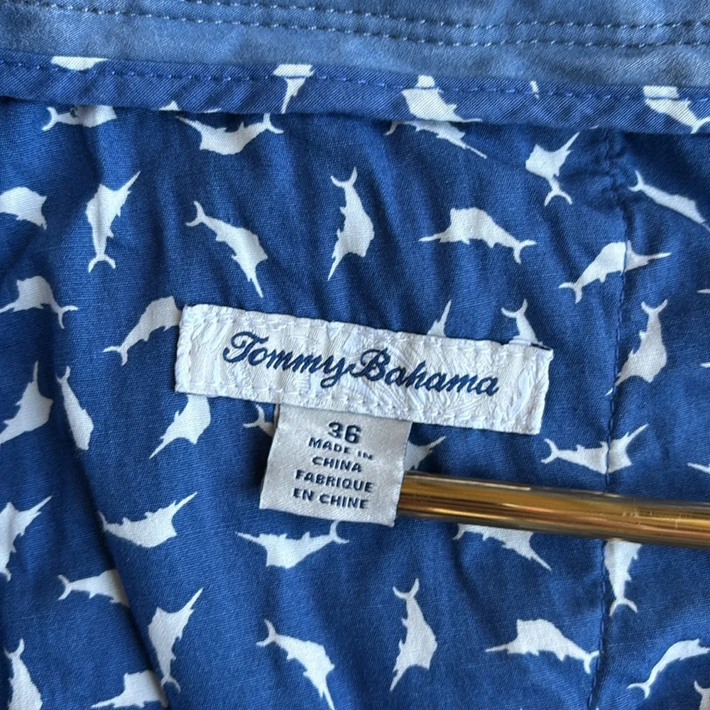 Tommy Bahama‎ Blue Cotton Blend Chino Golf Vacation Shorts Mens Size 36